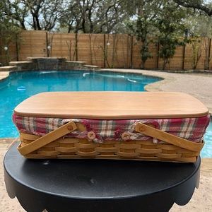 RARE Longaberger 9x13 potluck basket with lid ORCHARD LINER